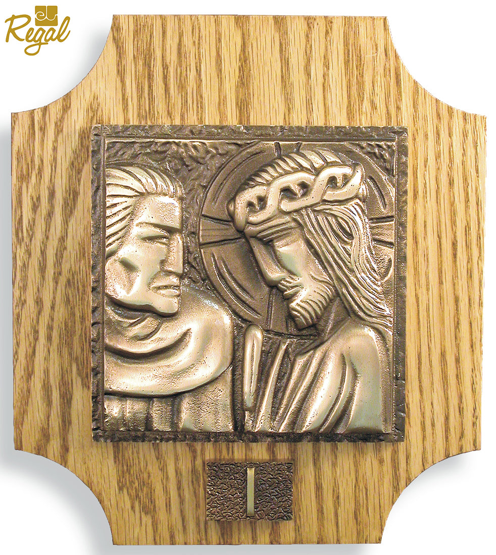 Christ Cathedral Stations of the Cross on Oak Panels – Set of 14