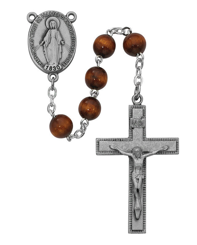 Brown Wood Rosary | R435F