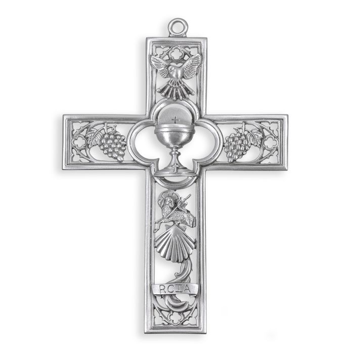 6" x 4 1/4" Pewter RCIA Cross