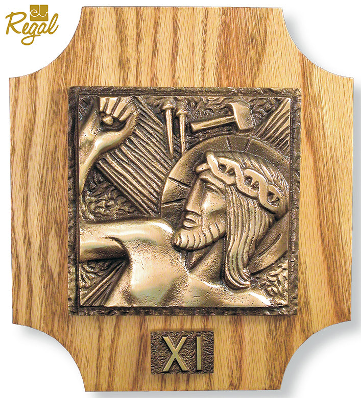 Christ Cathedral Stations of the Cross on Oak Panels – Set of 14