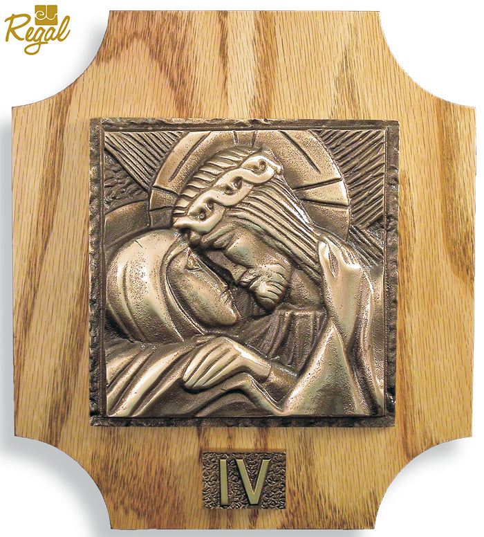 Christ Cathedral Stations of the Cross on Oak Panels – Set of 14