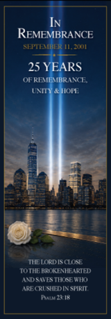 Prayer Bookmark Honoring the Memory of 9/11 (Box of 100)
