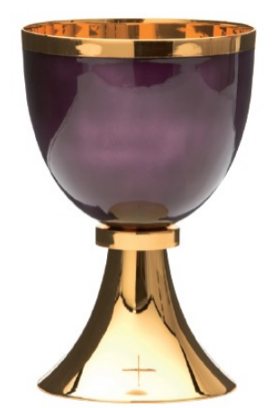 Molina -  Purple Fire-Enameled Chalice with Bowl Paten | 2705