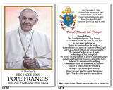 Pope Francis Prayer Cards