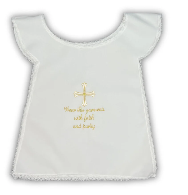 BAPTISMAL BIB WITH CROSS ONLY | E34
