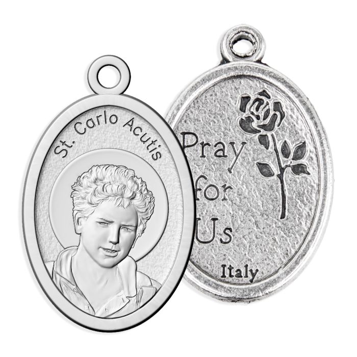 Carlo Acutis Oxidized Pewter Medal