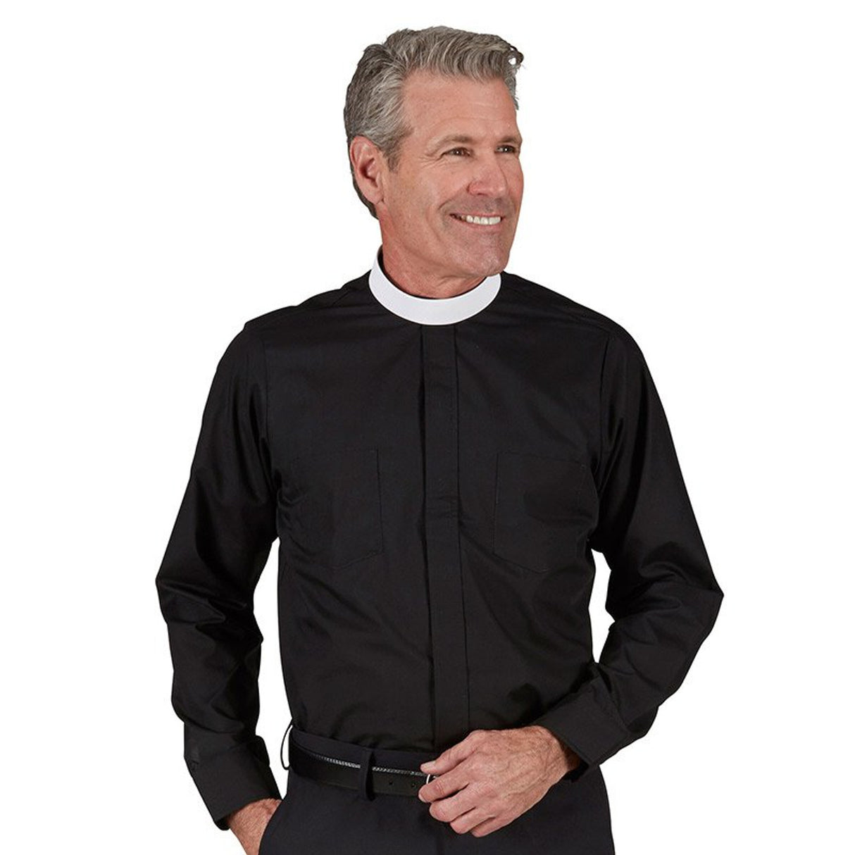 Comfort Men's Clergy Shirt Long Sleeve Neck Band Collar