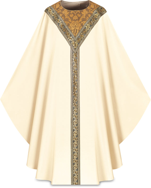 Slabbinck - Brugia Gothic Chasuble (Brocade w/ Orphreys) - Slabbinck - Chiarelli's Religious Goods & Church Supply