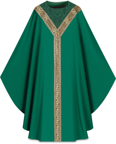 Slabbinck - Brugia Gothic Chasuble (Brocade w/ Orphreys) - Slabbinck - Chiarelli's Religious Goods & Church Supply