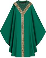 Slabbinck - Brugia Gothic Chasuble (Brocade w/ Orphreys) - Slabbinck - Chiarelli's Religious Goods & Church Supply