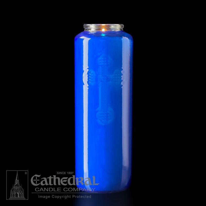 5 & 6-Day Glass Votive Candle (Crystal or Colored) - Cathedral Candle - Chiarelli's Religious Goods & Church Supply