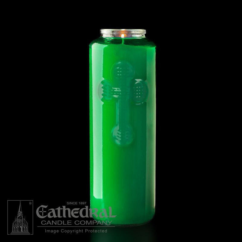 5 & 6-Day Glass Votive Candle (Crystal or Colored) - Cathedral Candle - Chiarelli's Religious Goods & Church Supply