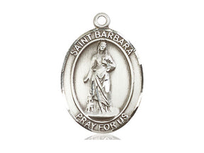 Sterling Silver Saint Barbara Medal - Chiarelli's Religious Goods & Church Supply  - Chiarelli's Religious Goods & Church Supply