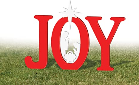 3-Piece "Joy" Nativity Scene Outdoor