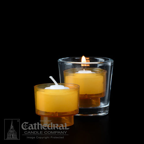 ezLites - Devotional Candles | 4 Hours | All Colors - Cathedral Candle - Chiarelli's Religious Goods & Church Supply