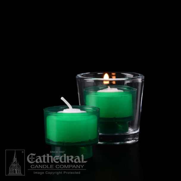 ezLites - Devotional Candles | 4 Hours | All Colors - Cathedral Candle - Chiarelli's Religious Goods & Church Supply