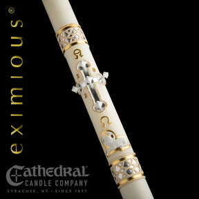 Eximious Collection | Merciful Lamb Paschal Candle - Cathedral Candle - Chiarelli's Religious Goods & Church Supply