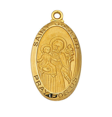 St. Joseph Gold Sterling Silver - 24" Chain & Gift Box - McVan - Chiarelli's Religious Goods & Church Supply