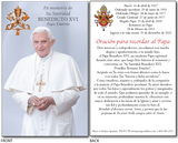 Tarjetas de oración del Papa Benedicto