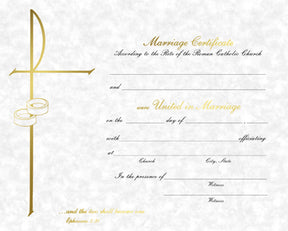 Parchment Marriage Certificate - Barton Cotton - Chiarelli's Religious Goods & Church Supply