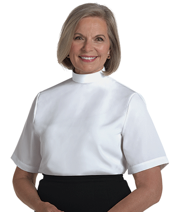 Womens Clergy Blouse Neckband - White - Murphy Robes - Chiarelli's Religious Goods & Church Supply